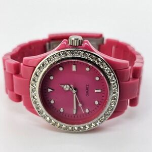 Consort‎ Women's Watch 39MM Pink Dial Pink Plastic Band 7.25" New Battery